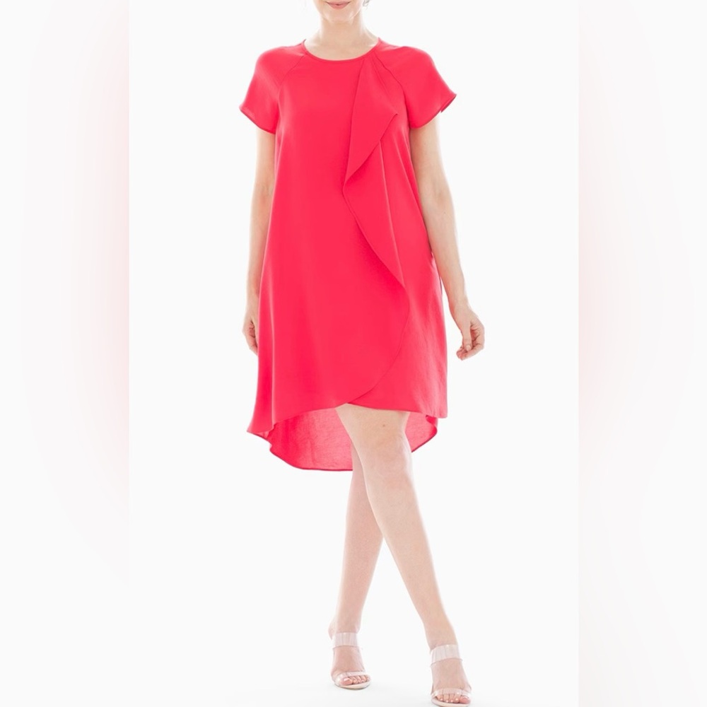 Adrianna Papell red asymmetrical dress size 6